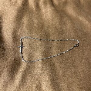 James Avery Silver Cross anklet